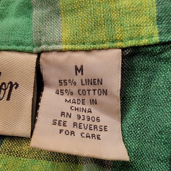 Sherry Taylor Checked Plaid Belted Shirt, Green, Size M, NWT - Picture 7 of 16